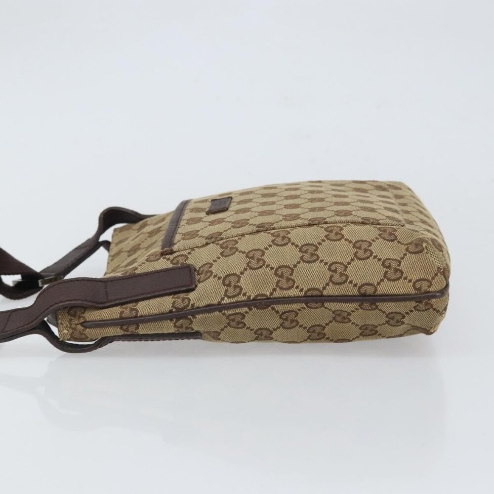 Authentic GUCCI GG Canvas Shoulder Bag Beige Silver 122793 - Picture 12 of 16